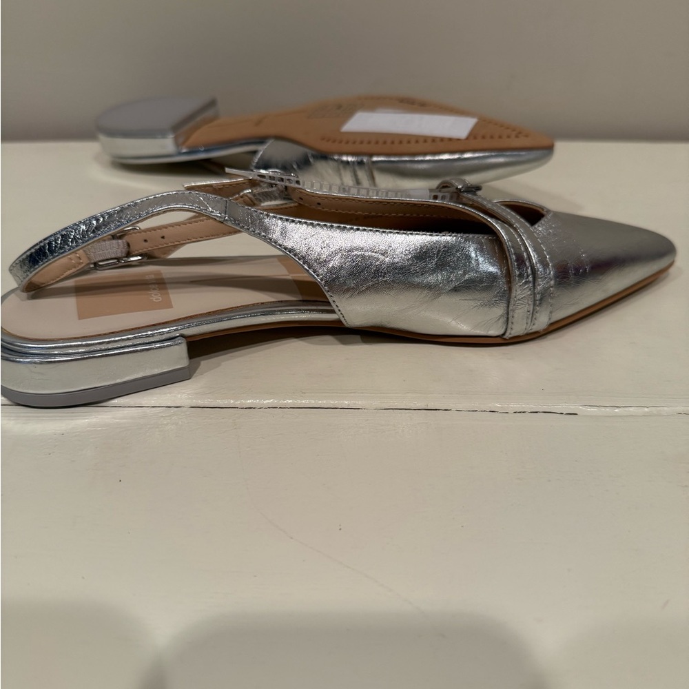 Dolce Vita Pamla Silver Metallic Slingback Flats - Picture 6 of 9